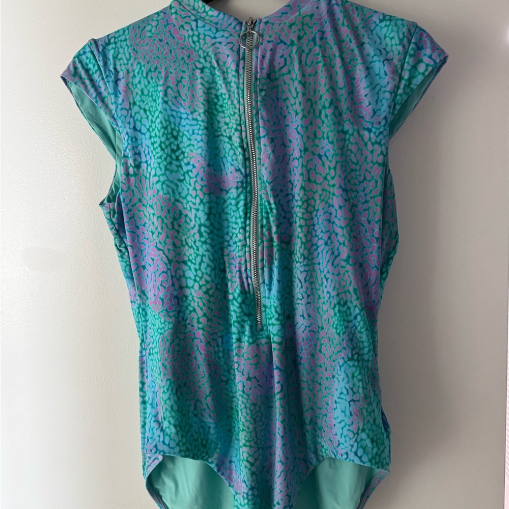 Women's Blue and Purple Patterned Baithing Suit Seafolly size 16